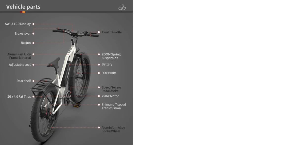 AOSTIRMOTOR SO7-G Commuter Step Thru Electric Bike