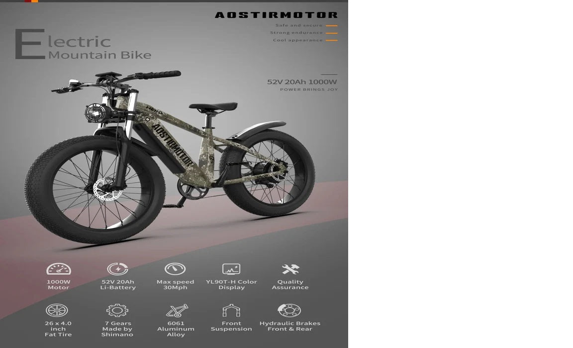 AOSTIRMOTOR HERO Off-Road 1000W 52V Electric Bike