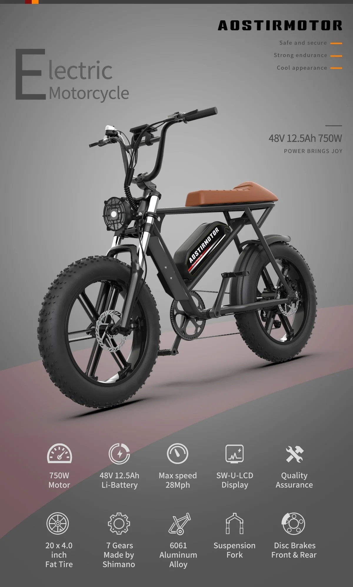 AOSTIRMOTOR STORM 750W Electric Bike