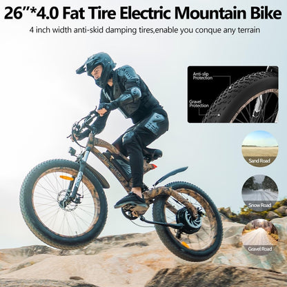 AOSTIRMOTOR S18-1500W Snakeskin Grain Mountain Bike